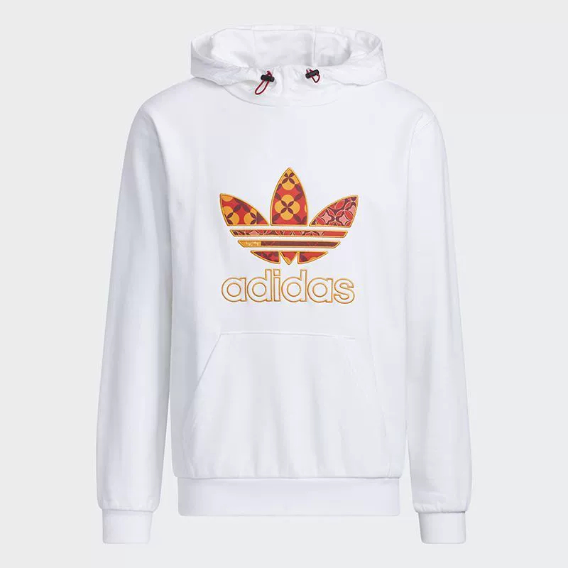 正品Adidas/阿迪达斯三叶草百搭冬季男子运动保暖连帽卫衣 HD0314