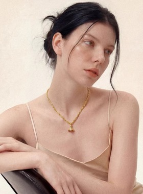 MOLISM老钱风麻花扭坠项链