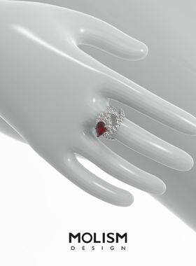 杨超越同款红钻小众设计师戒指