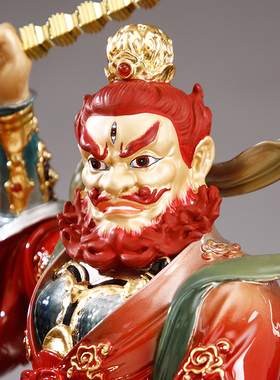 圆通缘纯铜王灵官火神像供奉摆件
