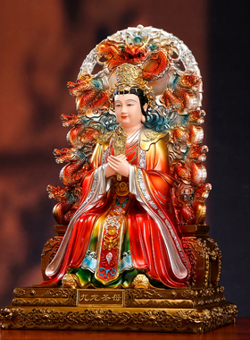 九龙圣母神像树脂彩绘供奉摆件
