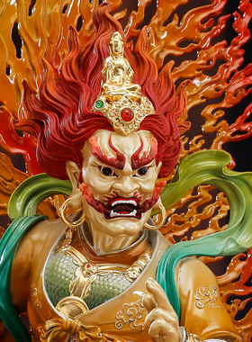 台湾纯铜彩绘面燃大士佛像供奉