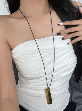 金属小众梳子黑绳挂脖项链女配饰