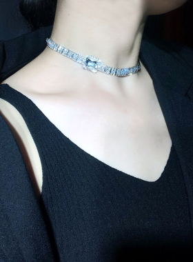 ins性感超闪水钻颈链脖子饰品