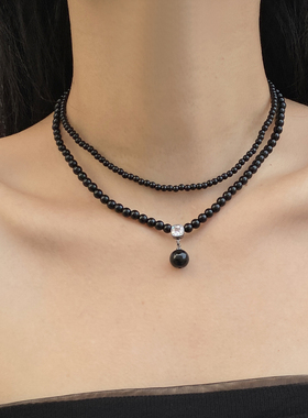 金属串珠长女流苏叠带项链毛衣链