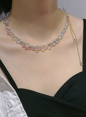 手工串珠不规则幻彩ins泫雅风