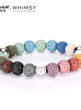 powerionics火山石串珠彩虹手链