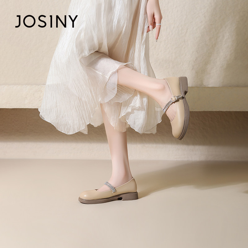 卓诗尼2025年秋夏新款女鞋平底单鞋玛丽珍鞋软底法式百搭低跟浅口,淘宝优惠券,粉丝福利购,淘宝优惠卷