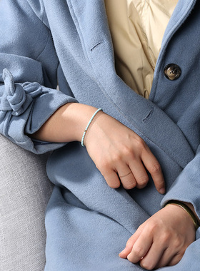 原矿绿松石手链女极细情侣礼物