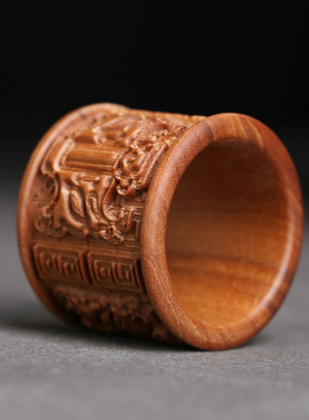 印度老山檀香扳指古代檀香木回纹