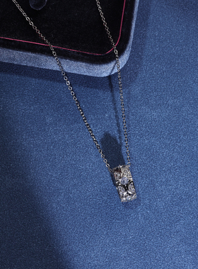 项链女款2026新款高级感轻奢小众闪钻水晶媲美钻石白金银 色锆石