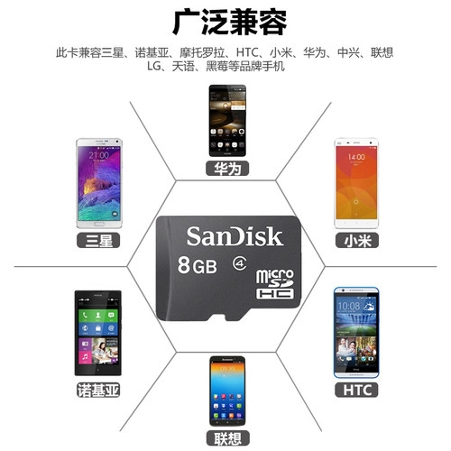 闪迪8g内存卡高速tf卡8g 行车记录仪 Micro SD手机内存卡8g存储卡 - 图1