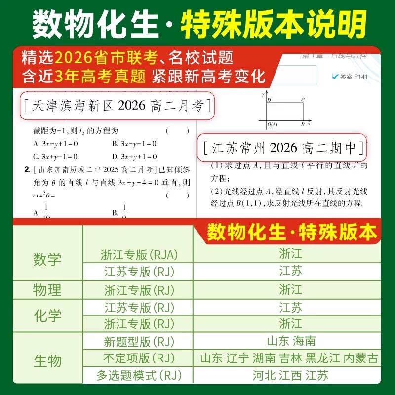2027高中必刷题高一高二数学物理化学生物英语文历史地理政治选择性必修第一册必修一选修234册人教版教材同步练习题