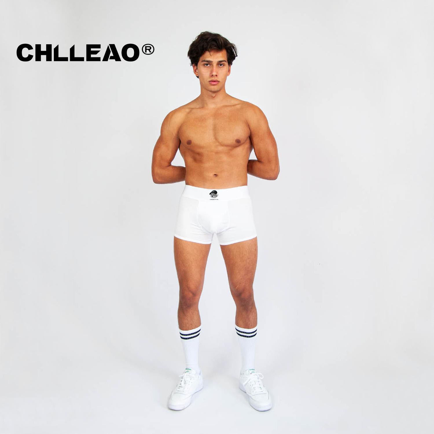 CHLLEAO赛博标签系列卡通狗加宽腰带个性时尚男平角裤纯棉内裤3条,淘宝优惠券,粉丝福利购,淘宝优惠卷