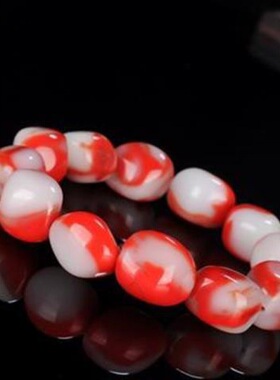 外蒙料手链手串血红色手链手串男女款手链