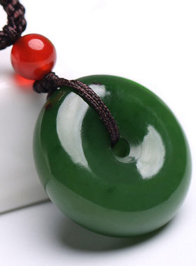 和田玉碧玉平安扣吊坠