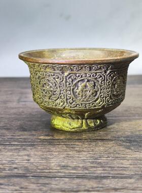 仿古古风做旧小八宝杯敕水杯客厅茶几装饰品国风摆件