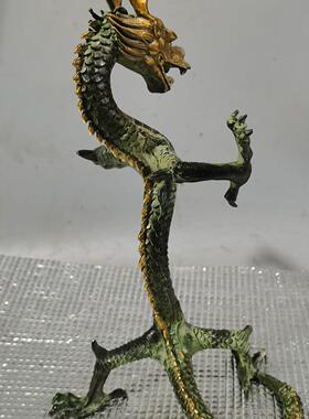 铜器铜鎏金龙古玩收藏龙做工精细工艺独特家居摆设