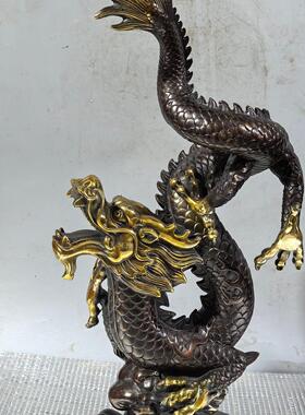 纯铜鎏金祥龙摆件生肖龙中国龙汉龙青龙福龙家居客厅装饰祥龙纳福