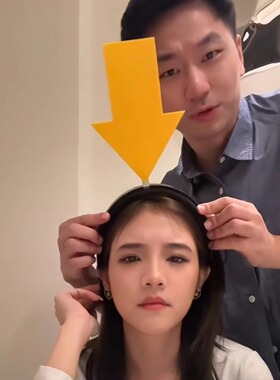 可爱搞怪创意箭头发箍女个性发卡防走丢感叹号问号头箍接机头饰品