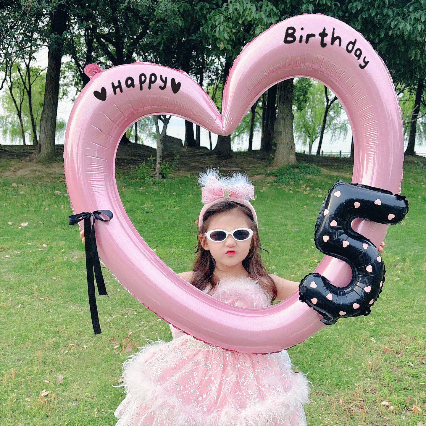 儿童周岁生日装饰场景布置大爱心镂空气球女孩派对氛围感拍照道具,淘宝优惠券,粉丝福利购,淘宝优惠卷