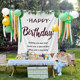 Outdoor birthday decoration camping party scene layout boy and girl children's one-year-old photo props balloon hanging cloth