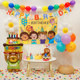 Little bear holding cake birthday party decoration arrangement