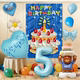 Children's birthday party photo background balloon hanging cloth