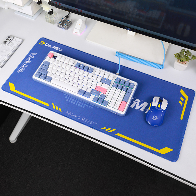 达尔优机甲电竞游戏鼠标垫超大加厚护腕电脑办公键盘鼠标桌垫大号 - 图0