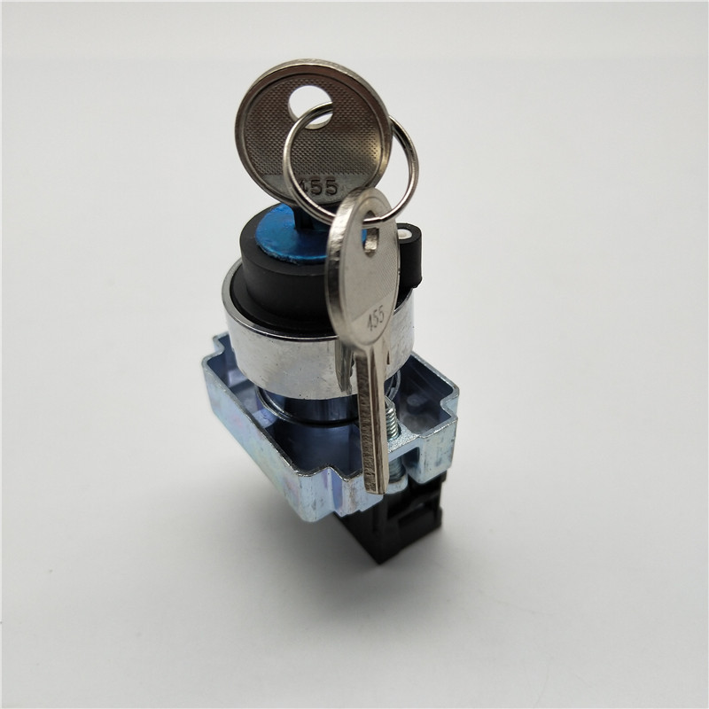 22MM孔径XB2-BG21 BG33钥匙两三档选择旋转换按钮开关ZB2-BE101C - 图0