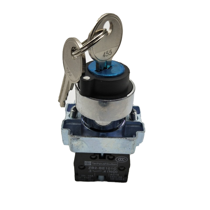 22MM孔径XB2-BG21 BG33钥匙两三档选择旋转换按钮开关ZB2-BE101C - 图3