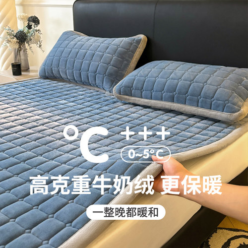 牛奶绒床垫褥子软垫家用加厚宿舍学生单人铺垫被冬季加绒毛毯床褥 - 图0
