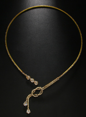 欧美流苏项圈女高级感冷淡风水钻气质简约锁骨链小巧配饰necklace