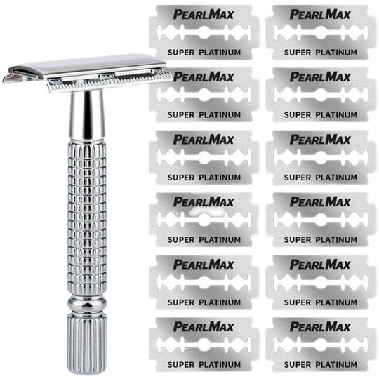 进口双面刀片手动剃须刀老式不锈钢刮胡刀男士刮脸刮毛修眉工业用