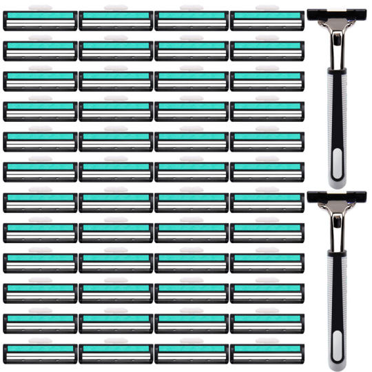 Double layer manual shaving razor blade