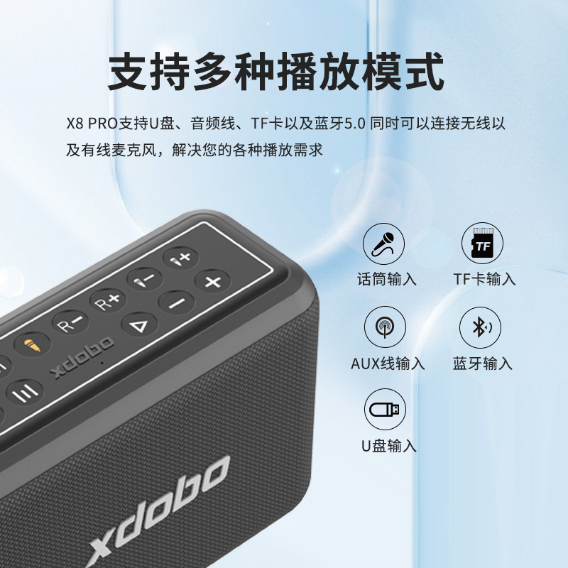 XDOBO喜多宝X8 PRO 120W蓝牙音箱户外K歌低音炮防水TWS无线音响 - 图2