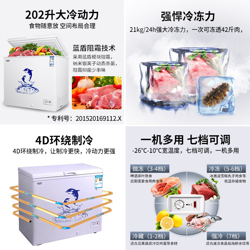 澳柯玛bc / bd-202ne商用卧式冰柜 澳柯玛盛逸冷柜