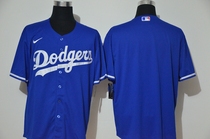 T-shirt Cardiovert short sleeve broderie Dodgers jersey jersey Dodgers costume-base-ball Pas de mot blanc Gris bleu blanc