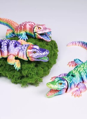 3D打印张嘴鳄鱼玩具仿真模型礼物