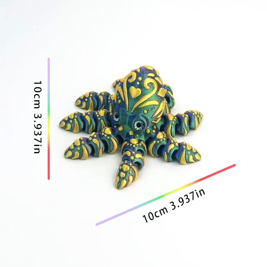 3D打印关节可动多彩章鱼乌贼仿真八爪鱼儿童玩具动物模型手办摆件,淘宝优惠券,粉丝福利购,淘宝优惠卷