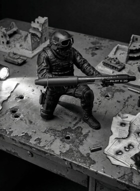 三角洲行动威龙黑武士3D笔架摆件
