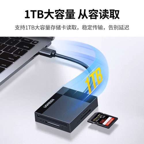 绿联USB读卡器高速3.0多合一SD卡CF/TF卡MS多功能TypeC手机电脑两用otg相机内存适用佳能尼康单反相机大小卡-图3