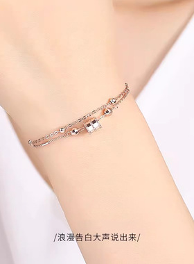 小蛮腰S925纯银转运珠手链送女友