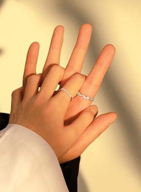 常青藤S925纯银情侣活口对戒