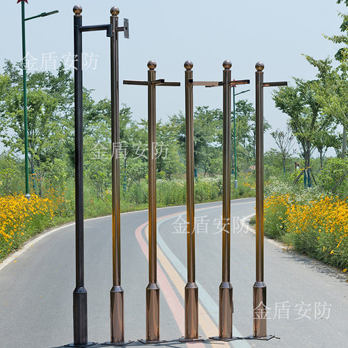 小区不锈钢监控立杆3/2.5/3.5/4米摄像头枪球机 监控立杆支架立柱 - 图2