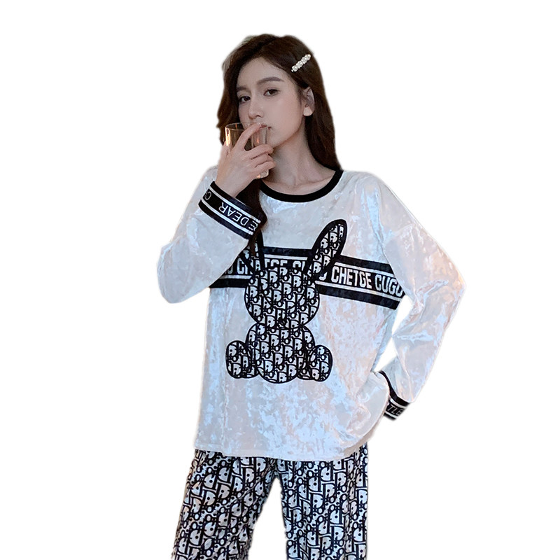 卡通睡衣女秋冬季金丝绒长袖2022年新款可外穿高级感家居服套装春,淘宝优惠券,粉丝福利购,淘宝优惠卷