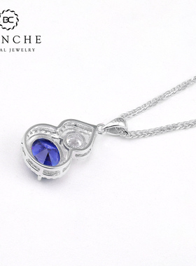 幸运葫芦紫罗兰蛇骨链纯银项链女