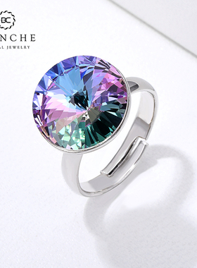 布兰琪奥地利水晶戒指圆形新年