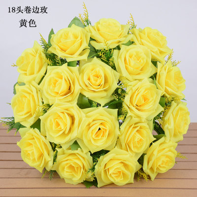 仿真花束假花玫瑰花艺客厅婚庆婚房装饰摆件新娘手捧花绢花塑料花 - 图1