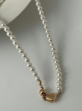 韩国东大门reina新款黑色串珠珍